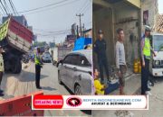 Polsek Cileungsi Bersama Unit Laka Lantas Polres Bogor Investigasi Dan Olah TKP Terkait Kecelakaan Lalu Lintas di Jalan Transyogi Cileungsi-Jonggol, Dua Orang Luka Ringan