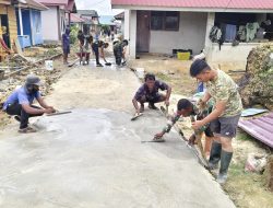 Percepat Penyelesaian TMMD ke-129, Satgas Dikebut Pembangunan Jalan Beton Bersama Warga
