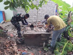 Satgas TMMD Ke-129 Bangun sepiteng MCK Masjid Quba Desa Umbele