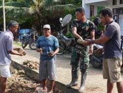 Kolaborasi Masyarakat Percepat Pembangunan Rabat Beton TMMD di Desa Polewali