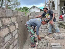 Satgas TMMD Lanjutkan Pembangunan Dudukan Tandon Program Manunggal Air Bersih di Desa Umbele Lama